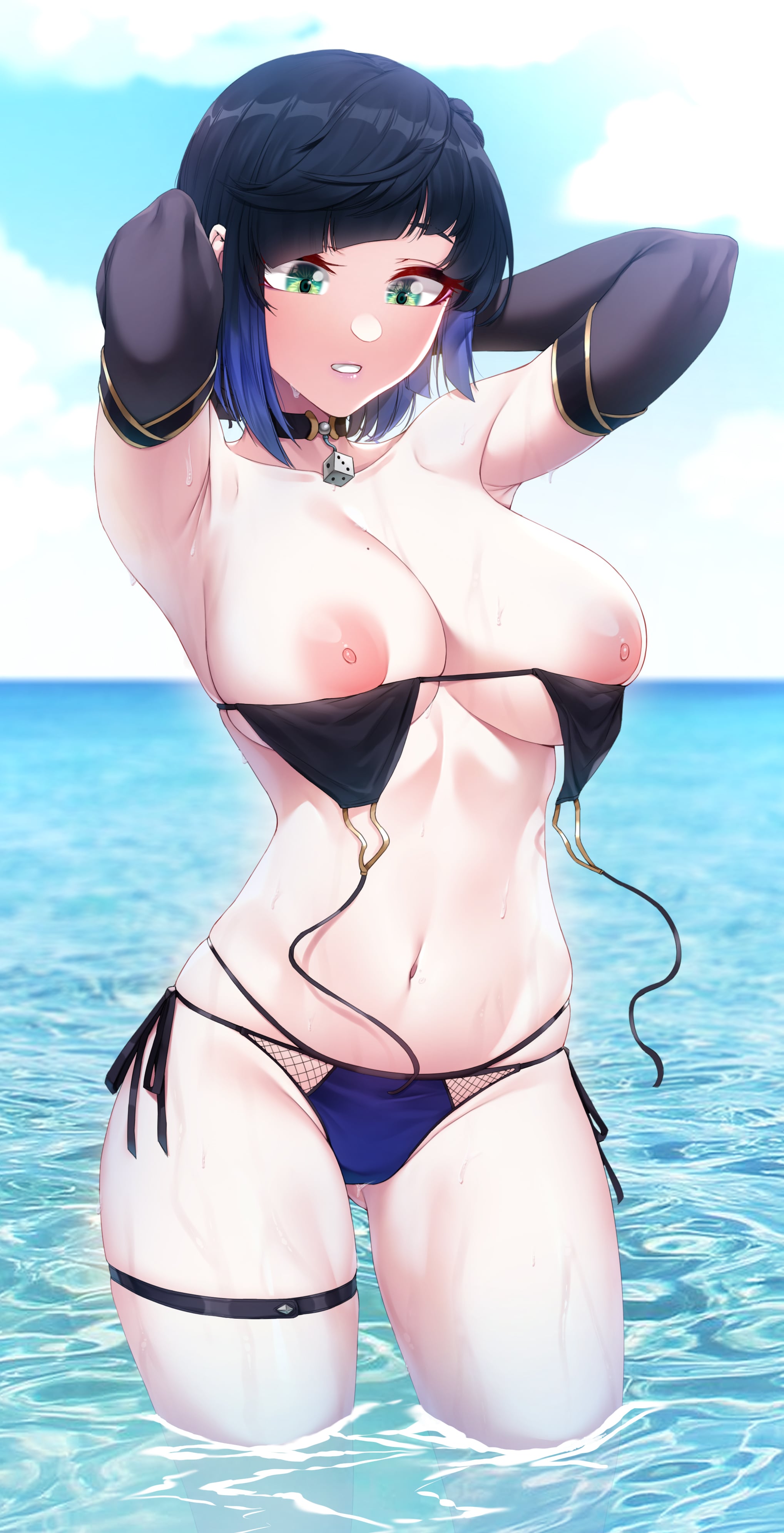 Yelan Wardrobe Malfunction by akchu | Genshin Impact Hentai 1 Yelan Wardrobe Malfunction by akchu