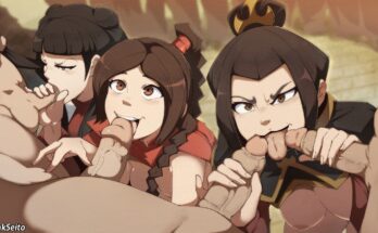 Mai X Ty Lee X Azula on Their Knee by pinkseito - Avatar The Last Airbender Hentai 17
