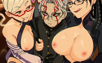 Okarun With Grannies Seiko and Bayonetta by snegovski | Dandadan Hentai 9