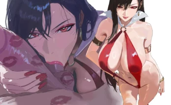 Tifa as Vampirella Sucking Your Balls by hintobento | Final Fantasy Hentai 23