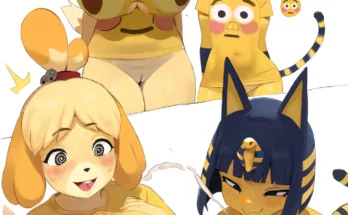 Isabelle and Ankha Paizuri Under Clothes – Smewed – Animal Crossing