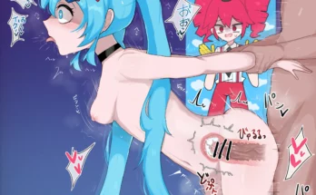 Kasane Teto Watching Hatsune Miku Getting Backshot by Beni Imo – Mesmerizer (Vocaloid) Hentai 5