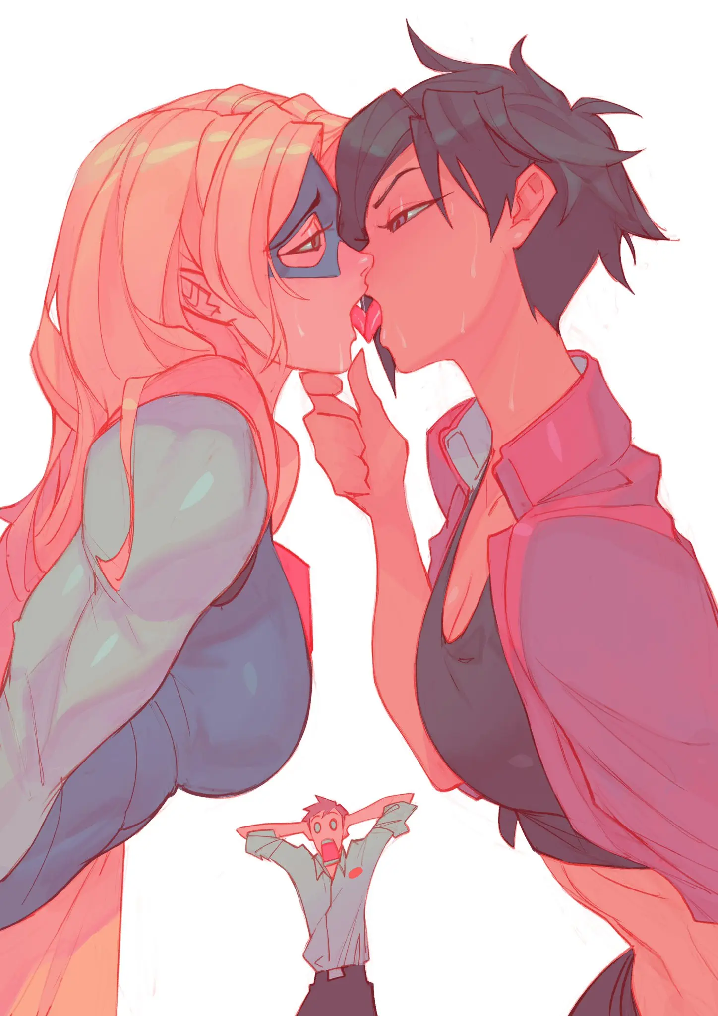 Blonde Blazer X Invisigal Tongue Kiss by Rebigaki Art – Dispatch (Game) Hentai 1 Blonde Blazer X Invisigal Tongue Kiss by Rebigaki Art – Dispatch (Game)